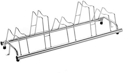 Andrys Rastrelliera Biciclette 5 Posti con Staffa di Fissaggio - Porta Bici da Terra con Posteggio Alto e Basso per Bici con Freni a Disco e Ruote fino a 8cm - Acciaio Zincato a Freddo (Argento)