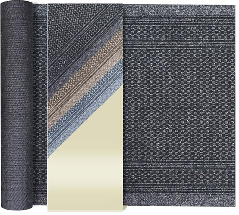 Primaflor Sauberlauf nach Maß - Aztec, Dunkel-Grau 66 x 200 cm Rutschfester Schmutzfangläufer Meterware, Robuster Küchenläufer, Zuschneidbarer Teppichläufer, Eingangsmatte für Flur und Windfang