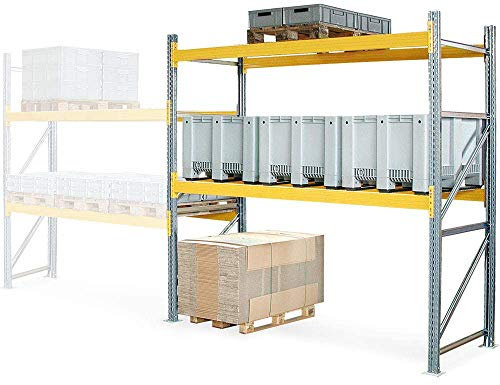 Palettenregal, mit 2 Paar Tragbalken, Fachlast 3100 kg/Tragbalkenpaar, HxBxT 3500x2025x1100 mm, glanzverzinkt/kunststoffbeschichtet