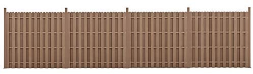 NEU.HOLZ Recinzione in WPC per Giardino Steccato Frangivista Doppia Faccia Staccionata Modulare Espandibile Alta 185 cm Lunghezza 747 cm Marrone