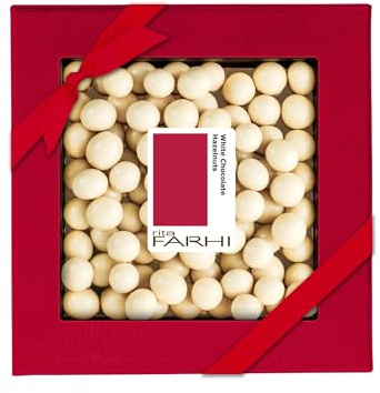 Rita Farhi White Chocolate Coated Hazelnuts in a Luxury Gift Box 200g - Palm Oil Free