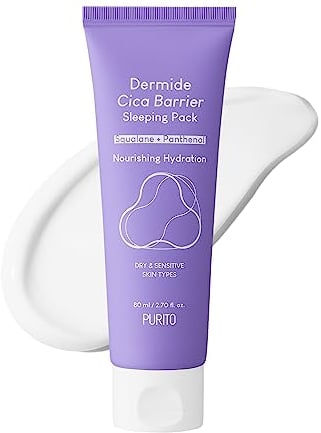 PURITO Dermide Cica Barrier SchlafenPack 2,7 fl.oz 80ml Ceramid und Centella, Nachtcreme, empfindlicher Typ, Feuchtigkeitspackung