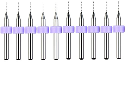 iYueMps 10pcs 0.5mm PCB Drill Bit Set Tungsten Steel Micro Twist Drill Bit for PCB 3D Printer Precision Drill Jewelry Drilling Tools (0.5mm)