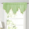 Devola Dreieckiger querbehang Gardine Spitze Scheibengardinen modern transparent Kurzer Vorhang mit hängenden Kristallperlen Küchenfenster Volant heimdekorationen Panneaux BxH 130x60cm Grün 1 Stück