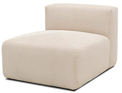 DOMO. collection Sessel Malia, Cord Modul-Sofa, Polsterhocker mit Rückenlehne, Modul-Couch, Einzel-Element, kombinierbar, Polstersessel 85 x 108 x 69 cm (BxTxH), beige