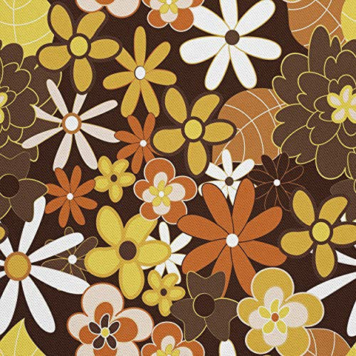 HEKO PANELS Stoff Oxford Wasserdichte Meterware Canvas-Stoff Polyester Stoff Zum Nähen Nähstoffe Möbelstoffe Dekostoffe Handwerken Wasserabweisend Blickdicht Herbst Blumen 1 Meter 155 x 100 cm, DX645