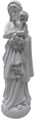 Isideco Weiße Figur heilige Madonna mit Kind 20cm