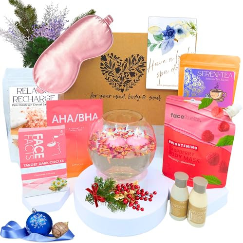 COSY SPA SET - Coffret Cadeau Femme, Coffret de Bain et de Soins, Cadeau Spa Femme, Cadeau pour Elle, Fête des Mères, Noël, Anniversaire - Classique Rose