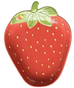 Assiettes à salade en céramique de 20,3 à 22,9 cm pour apéritif, sushis, fruits (fraise)