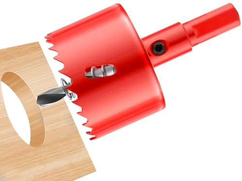 LEPEVNEY 2.09/53mm Hole Saw Cutter HSS Bi-Metal Hole Saw Drill Bit for Wood Plastic Aluminum, Electric Drill Tool for Drilling Wood Boards, Soft Metal Sheet, Drywall and Plastic (2-3/32 Inch)