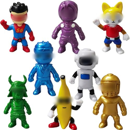 8PCS Guys Cake Toppers, Guys Doll Toy Statues Cute Character Ornaments Mini Character Sets Suitable for Model Character Decoration Series Cake Topper for Girl Birthday Baby Shower Party