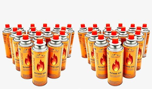 SMH LINE® 56 cartuchos de gas butano, 227 g, MSF-1A, quemador Bunsen, hornillo de camping, hornillo de gas, calentador de gas