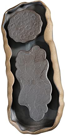 Zerodeko 1pièce Support De Théière Céramique Lotus Tapis De Théière Pour Cérémonie De Thé Kung Fu Plateau De Service Pour Deux Personnes Style
