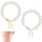 2pcs Letter Charms for Stanley Cup, Alphabet Pendant Tumbler Pearl Handle Charms Chain Personalized Name ID Initial Letter Decorations for Stanley Tumbler Accessories(Letter H)
