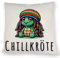 speecheese Chillkröte Kissen mit Spruch Chillkröte, Polyester, Wurfkissen, Dekokissen, 40x40 cm