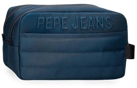 Pepe Jeans Joumma Bags Ancor Kulturbeutel, Umhängetasche, perfekt zum Organisieren, mehrere Fächer, blau, Kulturbeutel