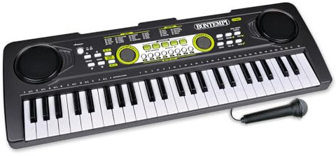 Bontempi | HarmonyKeys Digitale Tastatur mit Mikrofon, Tastatur mit 49 Tasten, 53,4 x 19,1 x 5,9 cm
