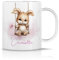 iCaseDesigner Personalised Childrens Polymer Mug - Cute Baby Bunny Rabbit on a Swing - Pink Theme