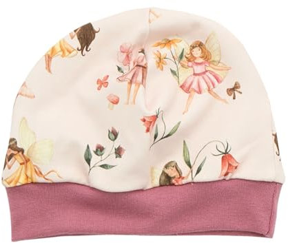 Kleine Könige Mütze Baby Mädchen Beanie · Modell Fee Blume Blumenfee rosa, Beere · Ökotex 100 Zertifiziert · Größe 110/116