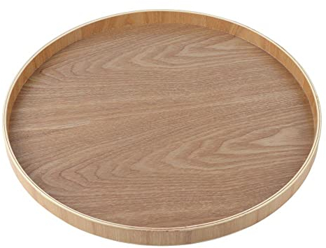 Sirve con estilo con bandeja de madera rústica hecha a mano, perfecta for el desayuno, té, café, postres y comidas en casa o restaurante, bandeja de madera natural personalizada y decorativa de 14.76