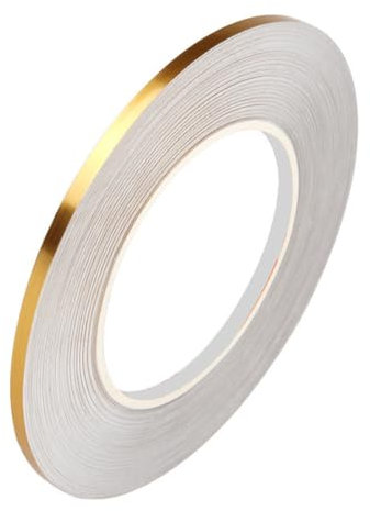 WMUVAZA 5mm Breite Hologramm Zierstreifen, Universal Chromzierleiste, Dekorstreifen Seitenstreifen Klebestreifen, Auto Chromleiste, für Auto Motorrad Modellbau, Gold, 5MM*50M