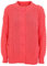New Womens Ladies Button Up 2 Front Pockets Full Sleeve Round Neck Cable Knitted Cardigan Coral - Mb 8-10