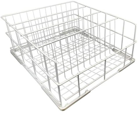 Morleos Cesta de rejilla de alambre, 400 x 400 mm, 4 filas, para gastronomía, profesional, Cesta para Lavavajillas, varios tamaños y número de filas a elegir