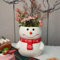 forkai Weihnachtliche Schneemann-Pflanztöpfe für den Innenbereich, mit Drainage, Kunstharz, 15,2 cm, Blumentöpfe für den Urlaub, Weihnachtsdekoration, Heimdekoration