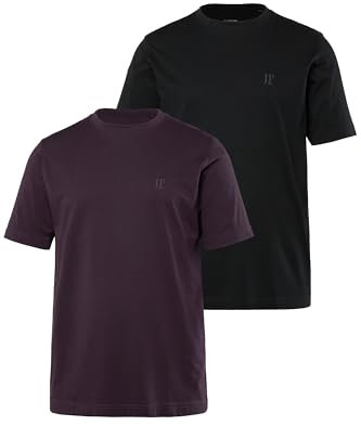 JP 1880 Hasta la Talla 8XL, Paquete Doble de Camisetas, Camiseta básica de Tela de Jersey, Cuello Redondo, Ajuste cómodo Violeta Oscuro 5XL 702637120-5XL
