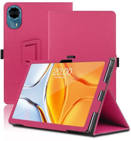 Étui pour Teclast T70 14 Pouces, Teclast T70 Coque Tablette, Housse de Protection avec Support Pliable, Porte-Crayon et Dragonne, Protection Totale. (Rouge)
