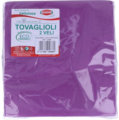 Einweg-Servietten, 50 Stück, Format 33 x 33, violett