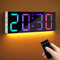 Maxstar 12'' große Digitale Wanduhr mit Fernbedienung,8 RGB-Farben LED-Bildschirm,Sommerzeit,moderner Nachtlicht-Schreibtischwecker für Wohnzimmer,Klassenzimmer,Schlafzimmer,Büro Dekoration,Weiß