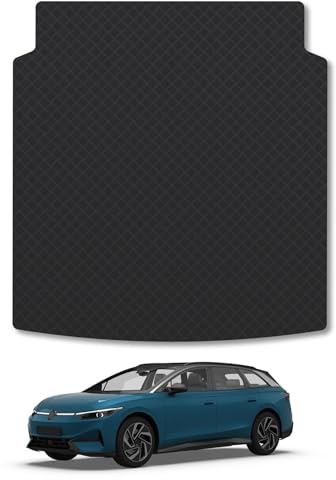 Rubber Boot Liner Compatible with VW ID.7 Tourer (2023+) [LOWER-FLOOR BOOT POSITION] Tailored Fit Heavy-Duty Premium 3mm Rubber Protector Boot Mat Anti-Slip Durable Waterproof Custom Fit Dog Friendly