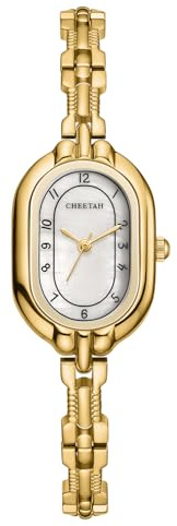 CHEETAH Armbanduhr Damen Analoge Quarz mit kleinem Vintage Metallarmband Gold Uhr Damen, Leicht Ablesbares Ziffernblatt in Blau wasserdichte Watch für Frauen Mädchen