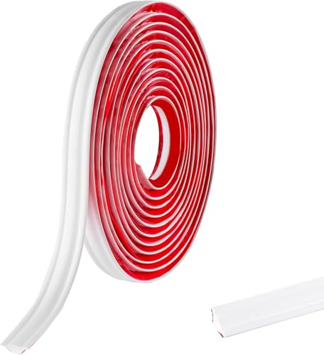Zayejod PVC Abschlussleiste Selbstklebende für Arbeitsplatten Küche, Ecken, Fliesen, Abschlussprofile, Winkelleiste Eckfugen abdichten Wandabschlussleiste -19mmx10mm Mattweiß,6M