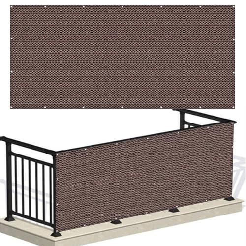 Brise Vue Jardin, Brise Vue 90 x 310 cm Protection UV Opaque Résistant Aux Contre Vent avec Attaches Écran de Confidentialité pour Balcon pour Jardin Extérieur, ‎Marron