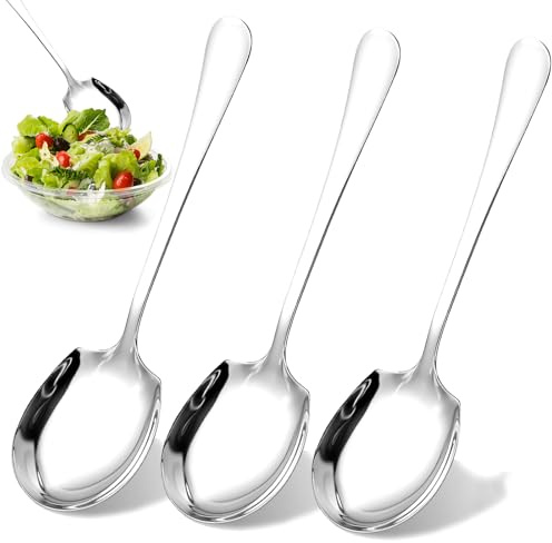 Cucchiai di Servizio Grande,3 Pezzi Cucchiaio da Portata In Acciaio Inox,25cm Cucchiaio da Buffet,Insalata Grande per Ristoranti per Casa,Ristorante,Hotel,Caffetteria