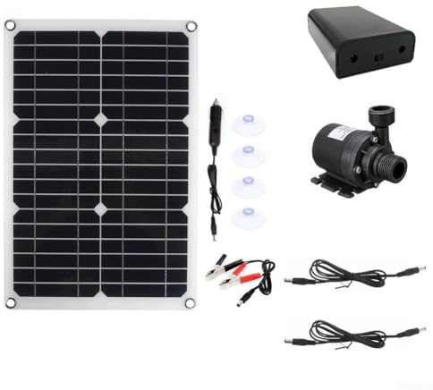 20W Solar Water Pump W/Solar Panel,12V DC Brushless Pump For Pools And Aquatic,800L/hr Flow, Energy-Saving Circulation For Solar Heating/Garden Use(B)