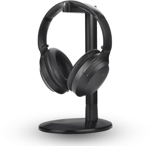 Avantree Aria Aura T – Auracast & Bluetooth Headphones for TV & Public | Clear Voice & 4 EQ Modes, 35H Battery, Over-Ear Comfort, with Charging Stand, Ideal for Home, Churches & Museums