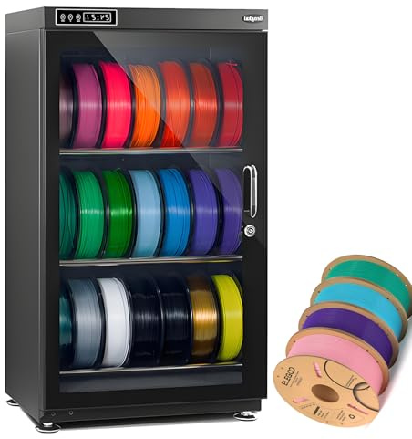 HuanSebesity Essiccatore per Filamenti Stampante 3D,Armadio Asciutto in Metallo a 2 Livelli,Contenitore Ermetico 70l Anti umidità,Compatibile PLA ABS Petg Nylon TPU per Casa E Laboratorio ThreeTier
