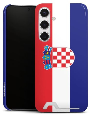 Hülle mit Kartenfach kompatibel mit Samsung Galaxy S24 + Premium Card Case Handyhülle für Karten Kroatien Flagge Flaggen