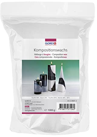 Glorex 6 8601 2 - Kompositionswachs 1000 g, gebrauchsfertige Wachsmischung in Granulatform, zur Kerzenherstellung, für eine gute Brennqualität und eine ruhige Flamme