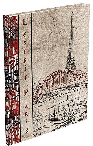 Exacompta 4917E Gästebuch Vertikal Esprit Paris, 140 Seiten, blanko, 19 x 22 cm, motiv