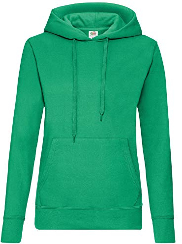 Fruit of the Loom 62038 Women’s Ladies’ Lady Fit Hooded Sweatshirt, Womens, Hoodie, Fruit of the Loom - Lady-Fit Hooded Sweat, Kelly Green
