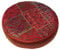GURU SHOP Orientalisches Rundes Patchwork Kissen 40 cm, Sitzkissen, Bodenkissen mit Baumwollfüllung - Rot, Synthetisch