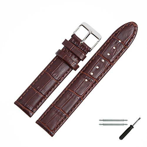 MARBURGER Uhrenarmband 18mm Leder Kroko Prägung - Werkzeug Montage Set 13918