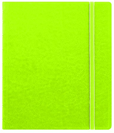 FILOFAX REFILLABLE NOTEBOOK CLASSIC, 9.25 x 7.25 Pear- Elegant leather-look cover with moveable pages - Elastic closure, index, pocket and page marker (B115907U)