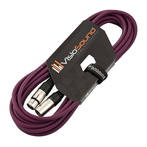 Male to Female XLR Mic Lead/Balanced Microphone/Mic Patch Cable / 7 Colours 6m Purple