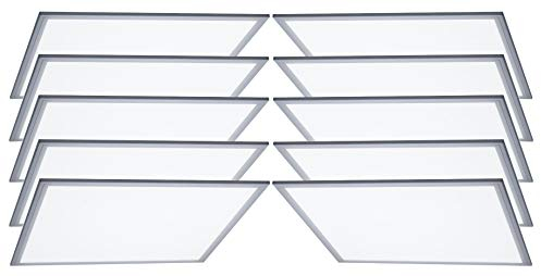 Trango 10er Pack 6000PL LED Deckenpanel, 62x62 cm Bürodeckenleuchte I LED Deckenleuchte Panel, Einbauleuchte Tageslicht 6000K - 40 Watt - 3200 Lumen Deckenlampe, Büroleuchte, LED Panel, Bürolampe, Deckenlampe
