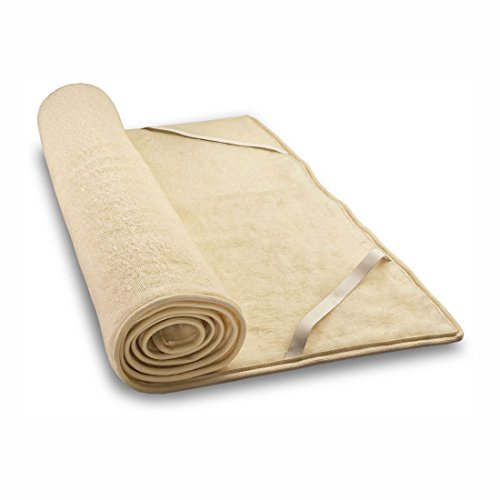 Baumberger Woll-Plüschunterbett aus Schafschurwolle und Baumwolle 100x200 cm, Matratzenauflage, Matratzenschoner